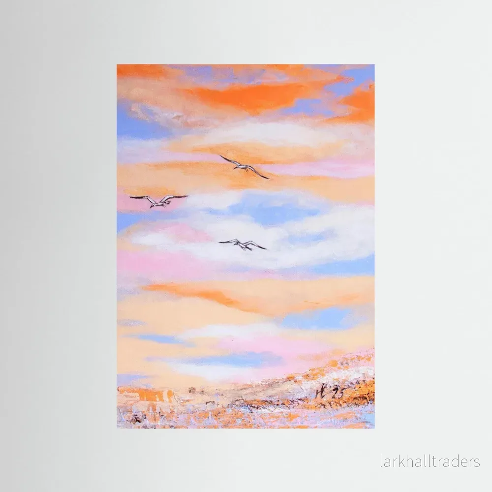 Fine Art Print Abstrakt Drömlandskap Blå - Free as a Bird Piece 2 | Museumskvalitet - Bild 2