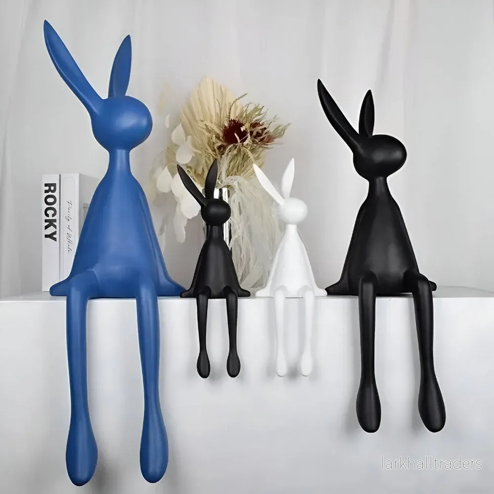 EasterNoble Hare – Modern Sittande Påskhare i Elegant Harzdesign EasterNoble Hare – Modern Sittande Påskhare i Elegant Harzdesign