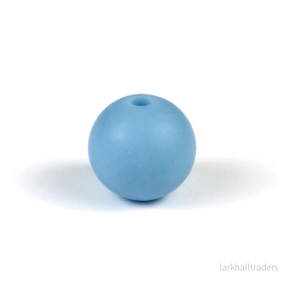 Silikonpärlor, puderblå, 12mm