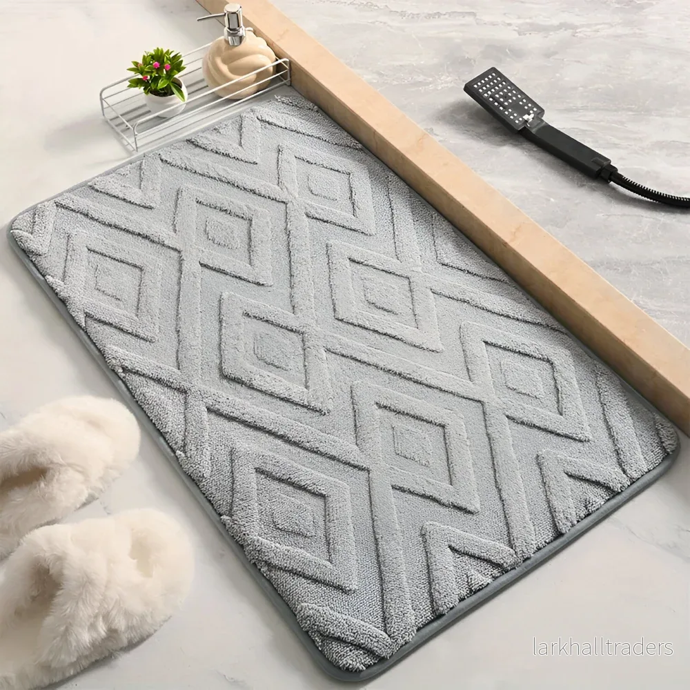 Diamora – Mjuk Badmatta i Mikrofiber med Diamantmönster - Bild 3
