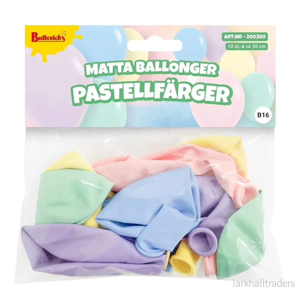 Ballonger, matta pastellfärger 10 st - Bild 2