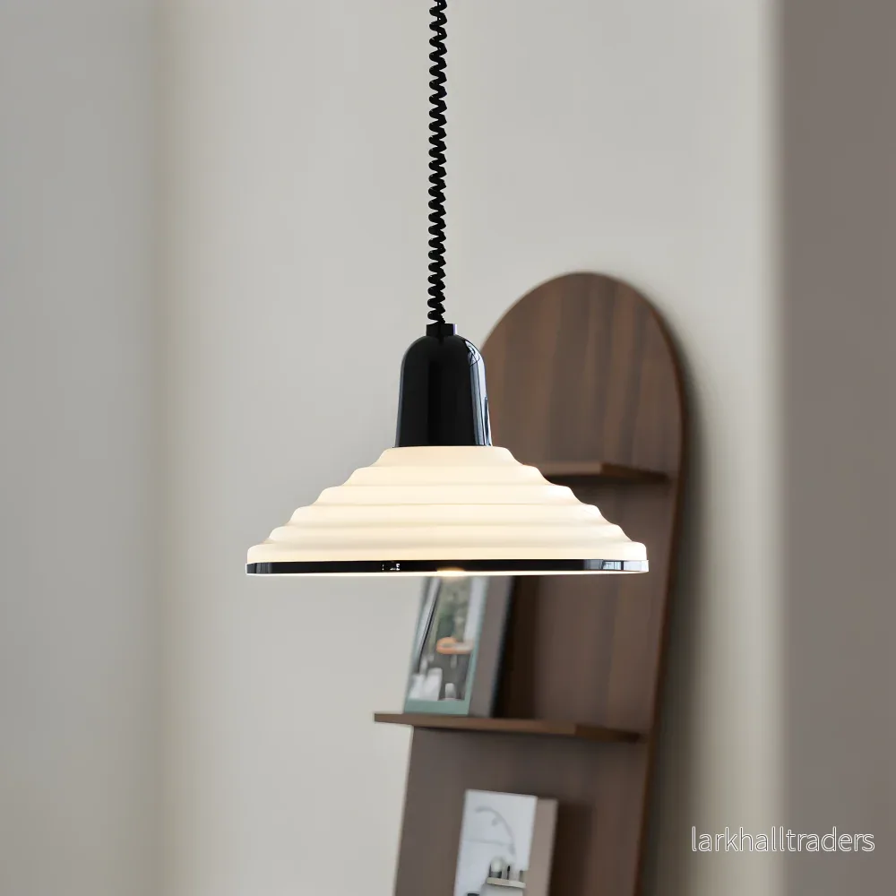 Pariselle – Modern Krämfärgad Taklampa med Svart Fjäderkabel - Bild 2