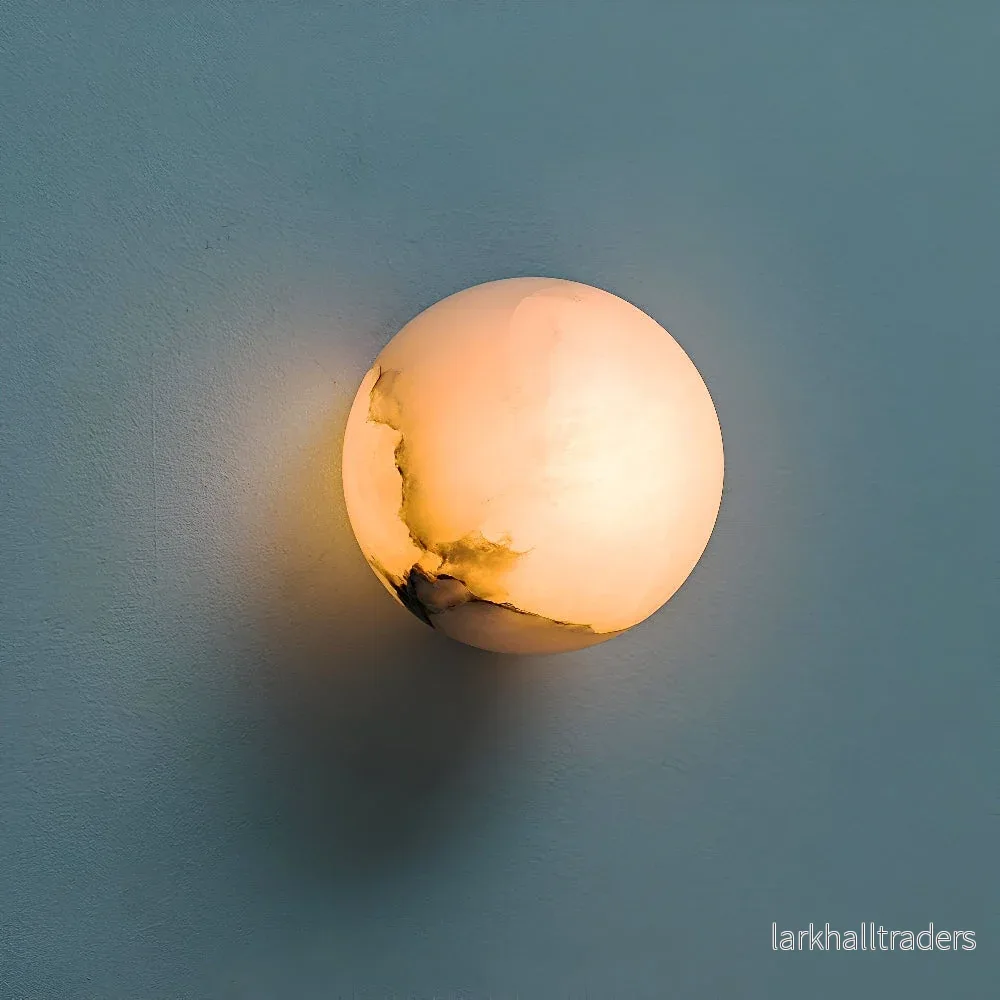 Marbelle – Elegant Marmor Vägglampa | Alabasterdesign för Mjuk och Tidlös Belysning - Bild 3