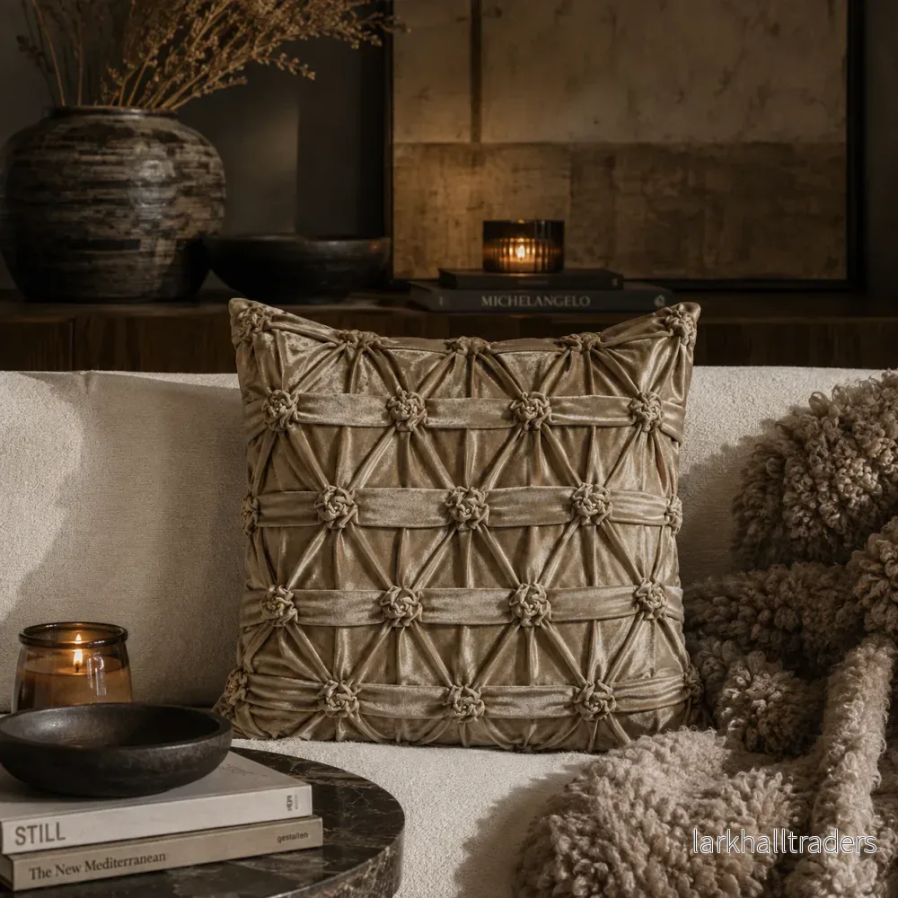 Kuddfodral Ros Champagne 50 × 50 cm - Bild 3