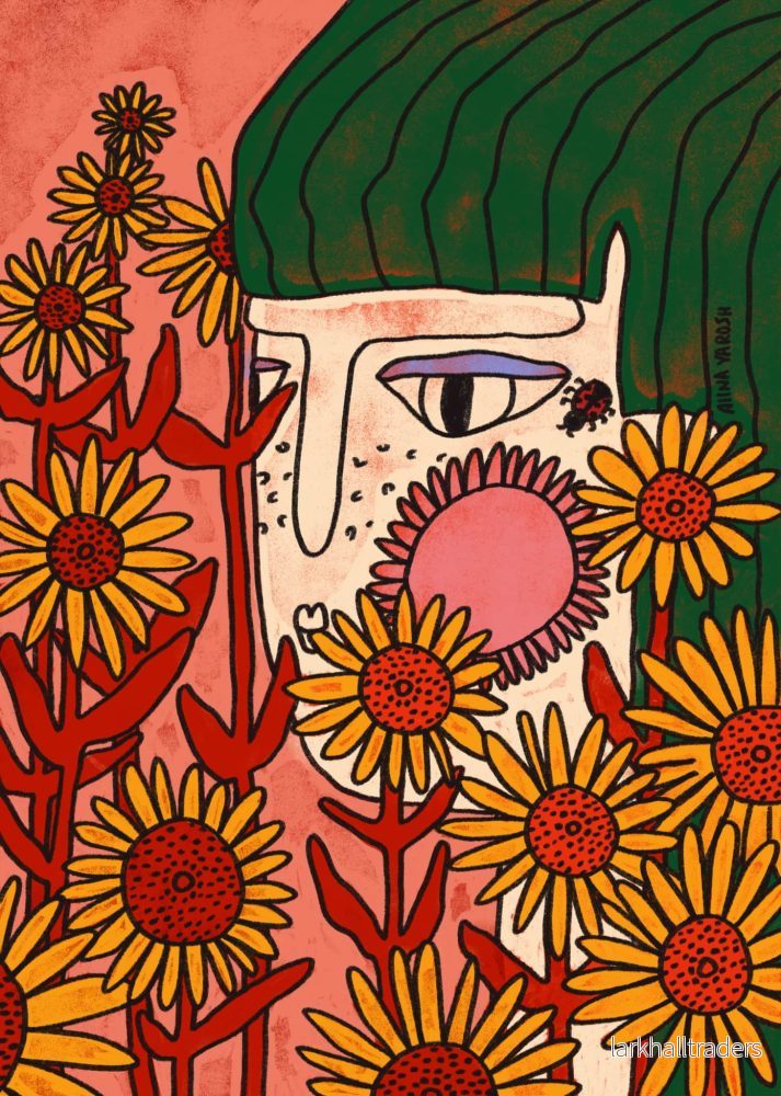 Woman Among Sunflowers Art Poster - Bild 3