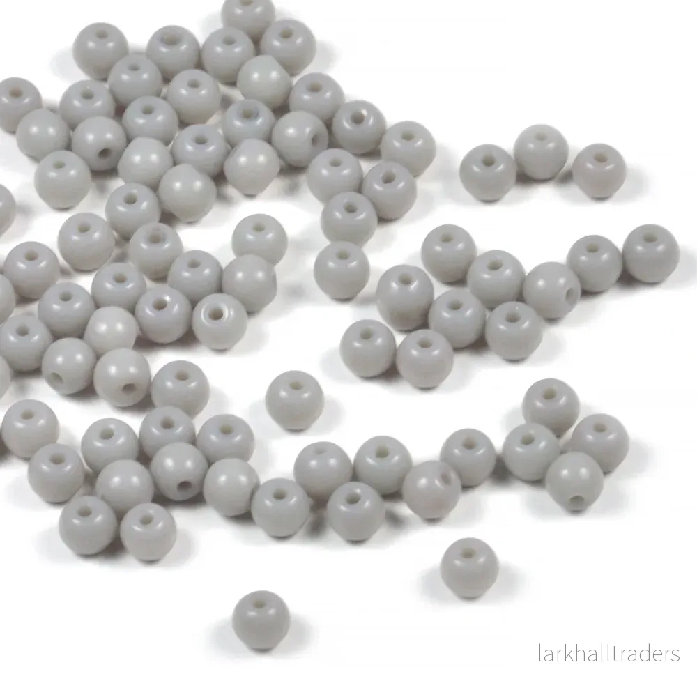 Seed Beads, 4mm, opak ljusgrå, 20g Seed Beads, 4mm, opak ljusgrå, 20g