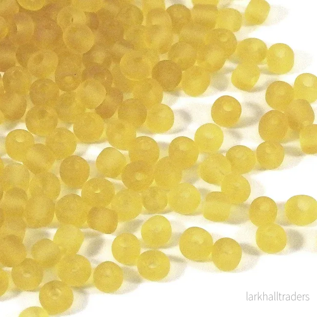 Seed Beads, 4mm, frostad-transparent champagne, 30g Seed Beads, 4mm, frostad-transparent champagne, 30g