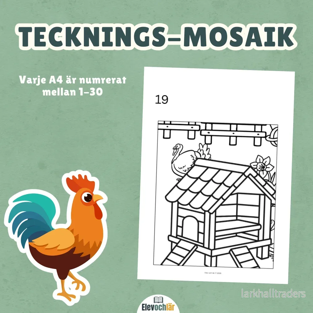 Tecknings-mosaik Bondgården! Ett gemensamt konstverk i 30 delar - Bild 3