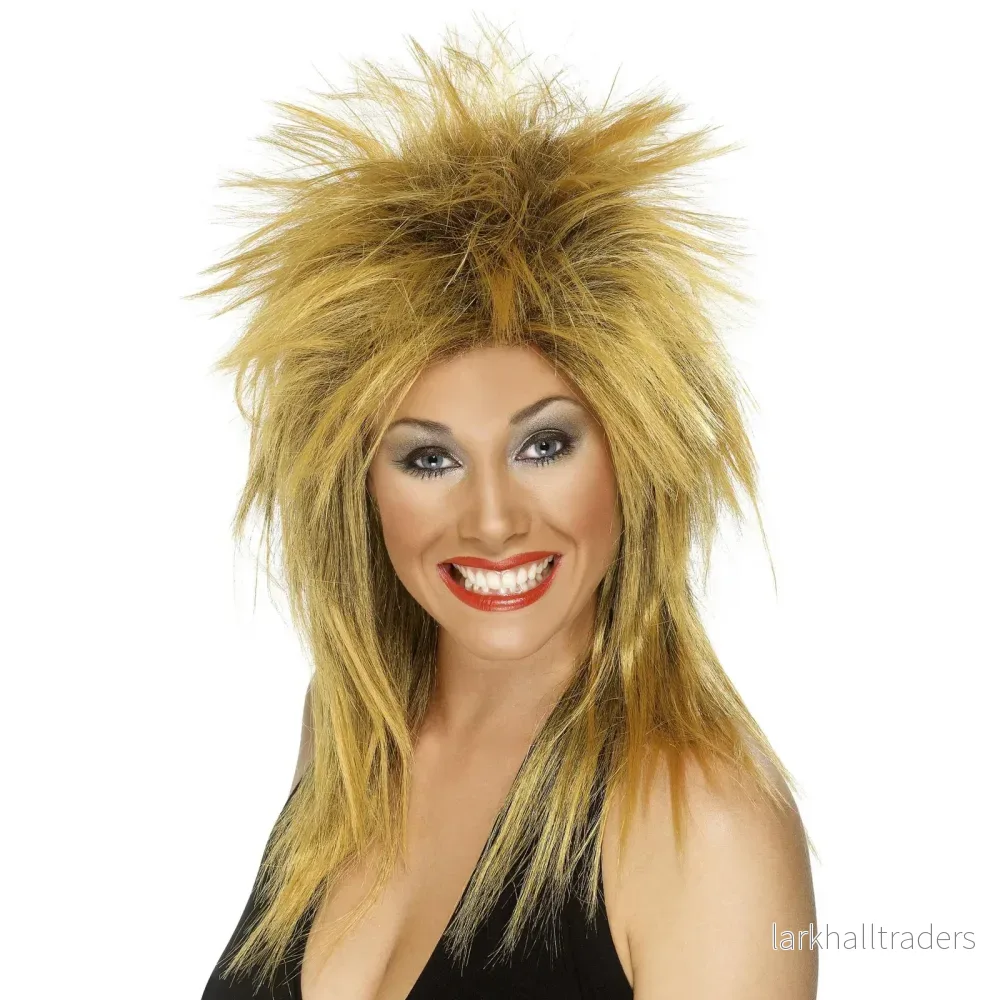 Peruk, 80-tal rock diva brun Peruk, 80-tal rock diva brun
