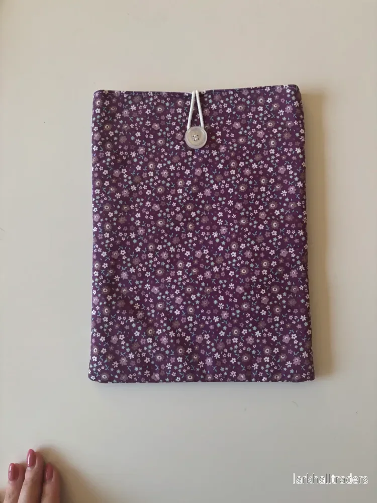 Book Sleeve Purple Flowers Large Book Sleeve Purple Flowers Large