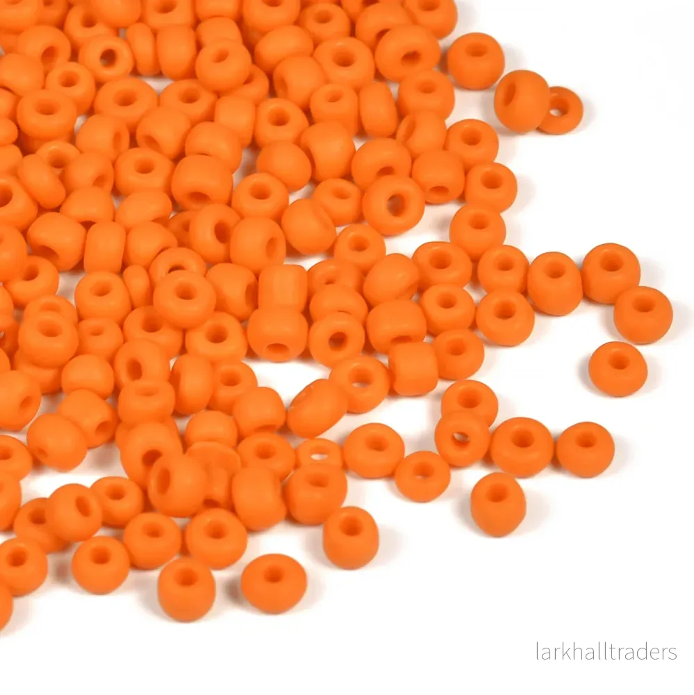 Seed Beads, 4mm, frostad orange, 30g Seed Beads, 4mm, frostad orange, 30g