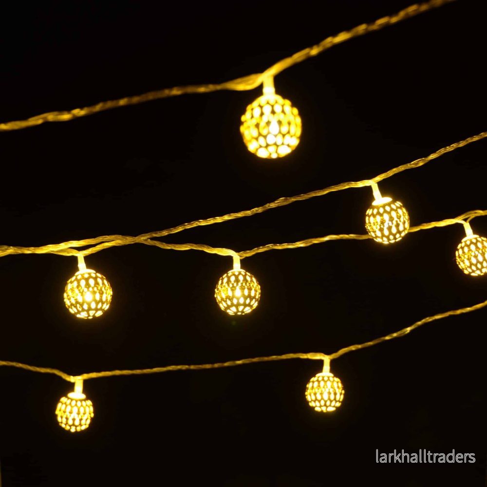 LED-ljuskedja med guldkulor, 3 meter LED-ljuskedja med guldkulor, 3 meter
