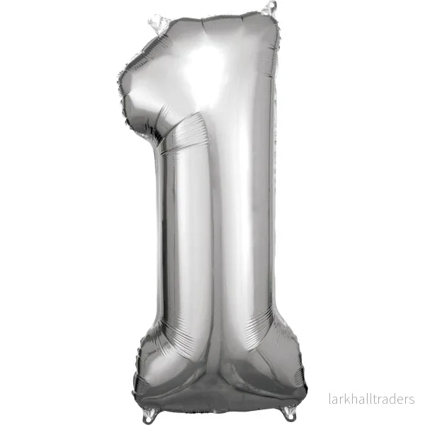Folieballong, siffra 1 silver 86 cm Folieballong, siffra 1 silver 86 cm