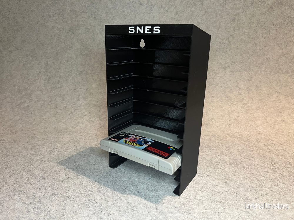 Väggställ / spelställ för 10 spel till Super Nintendo (SNES)