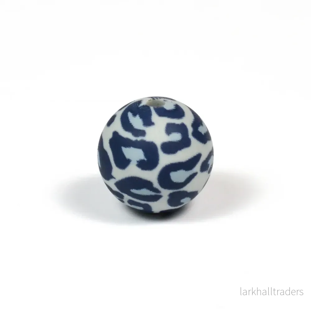Silikonpärlor, leopard grå, 15mm