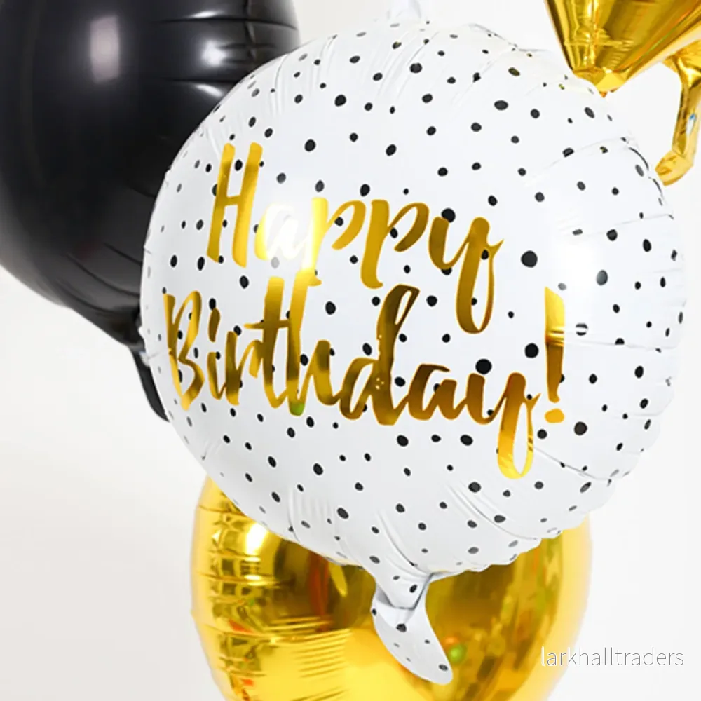 Folieballong, birthday dots black 45 cm - Bild 2
