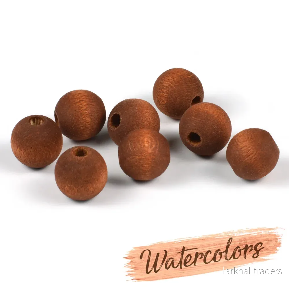 Träpärlor, 10mm, watercolors – walnut, 40st Träpärlor, 10mm, watercolors – walnut, 40st