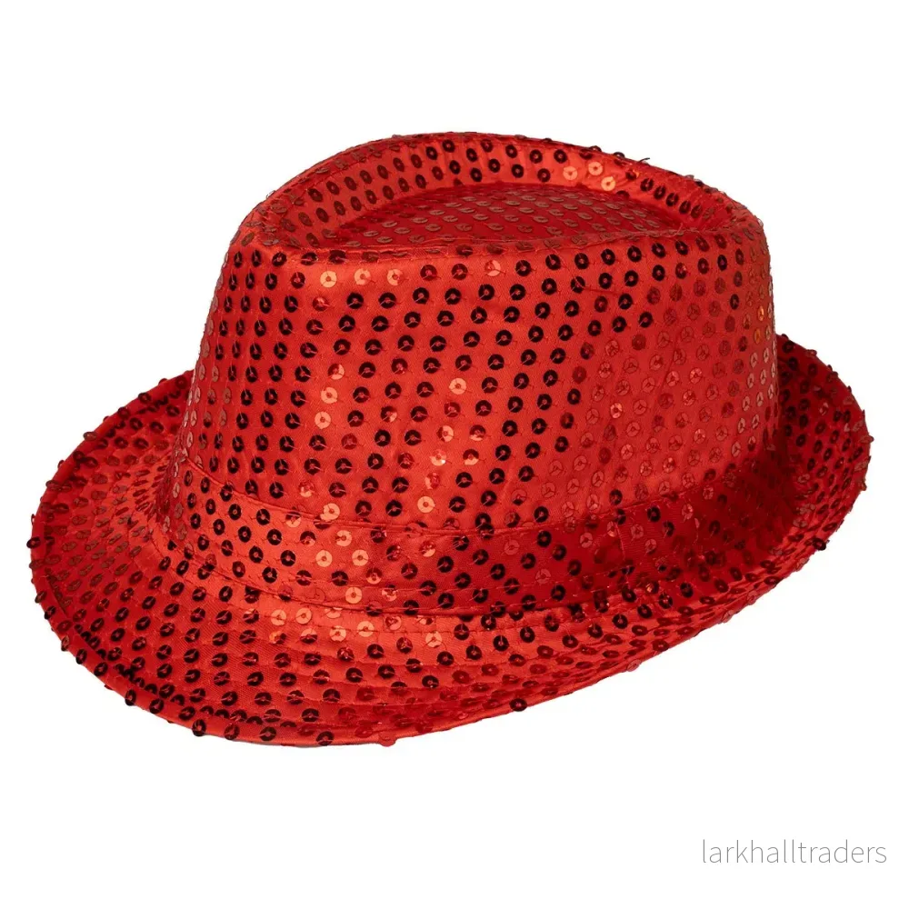 Glitterhatt, fedora röd Glitterhatt, fedora röd