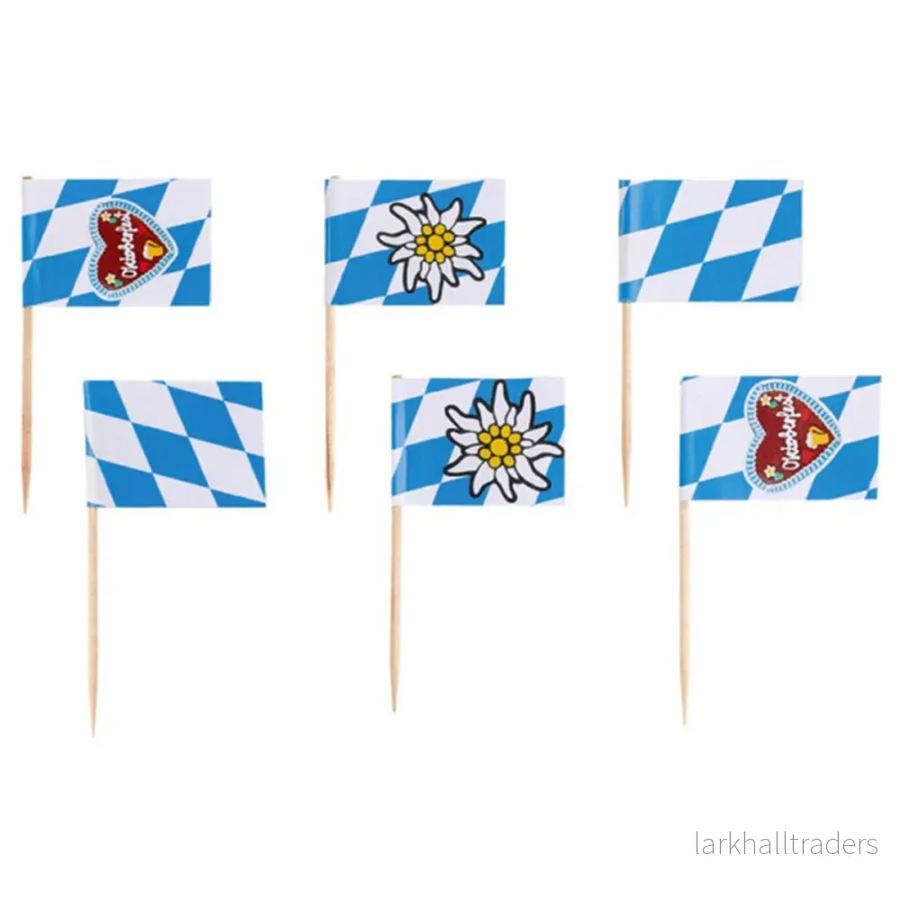Cocktailflaggor, oktoberfest Bayern Lightblue 30 st