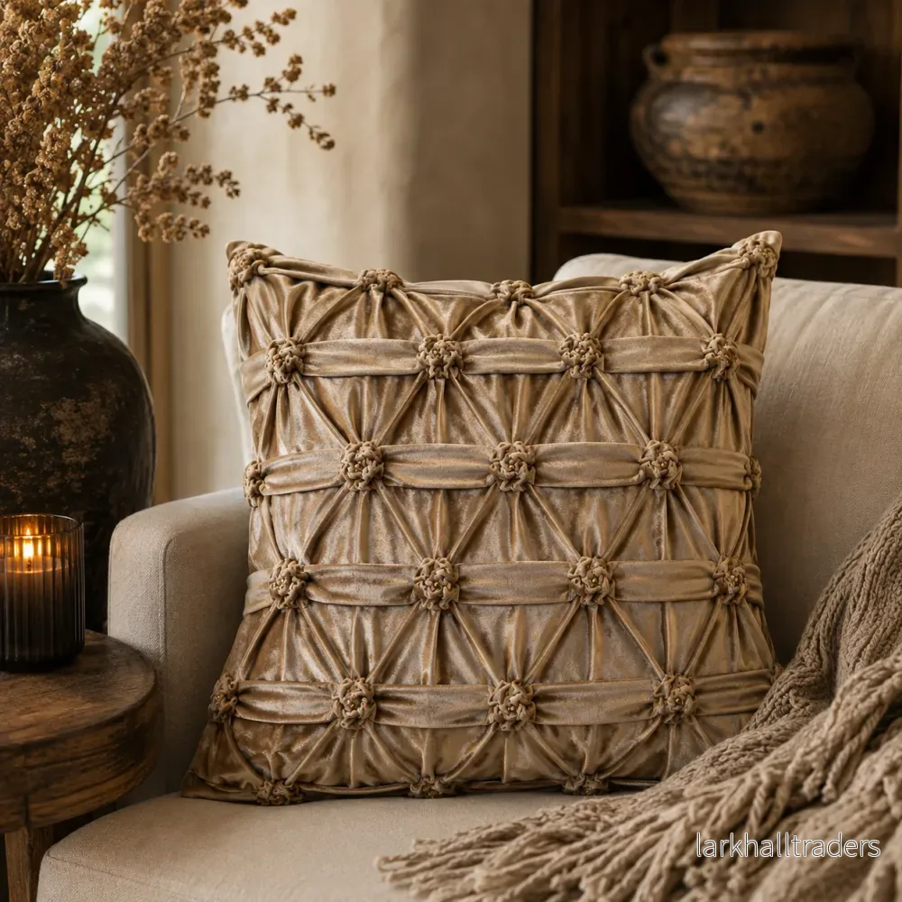 Kuddfodral Ros Champagne 50 × 50 cm - Bild 2