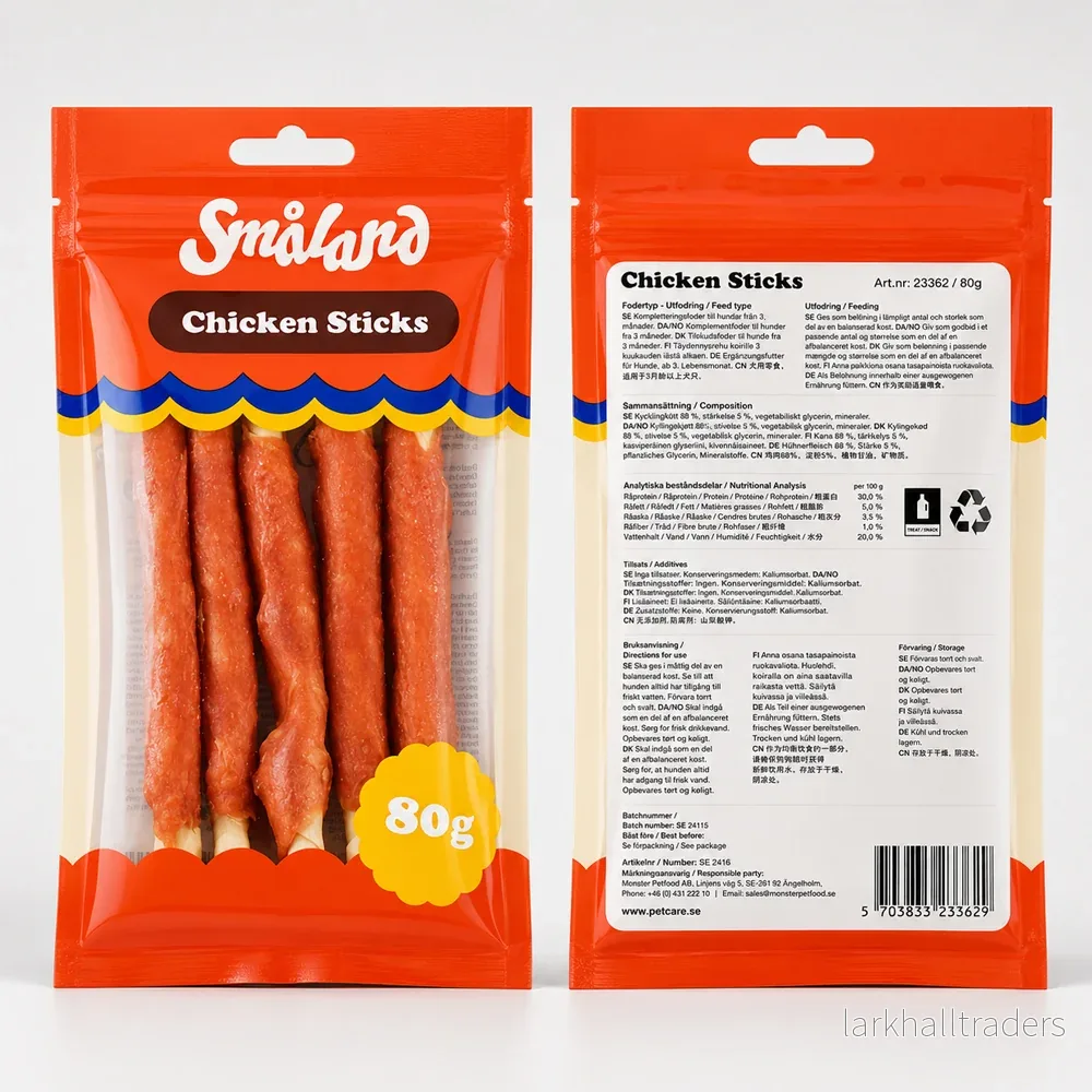 Småland Chicken Sticks 80g (Tuggeben till hundar) - Bild 2