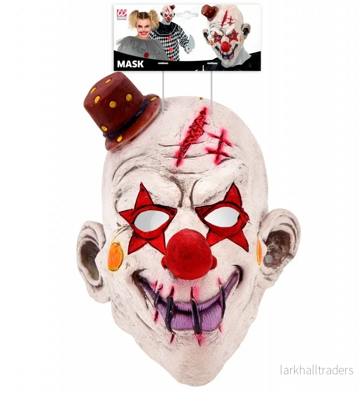 Latexmask, killer clown röd/vit - Bild 2