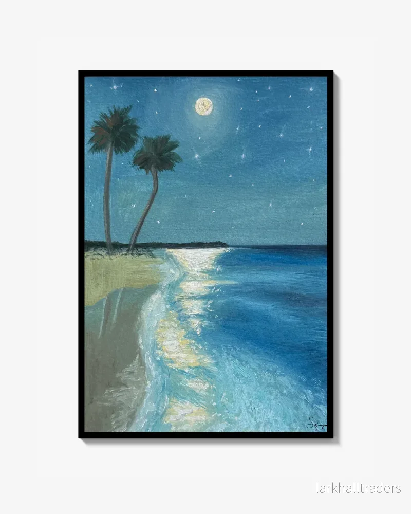 Moonlit Seashore Poster