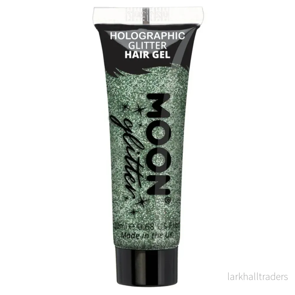 Moon Glitter Holographic Glitter Hair Gel, green 20 ml Moon Glitter Holographic Glitter Hair Gel, green 20 ml