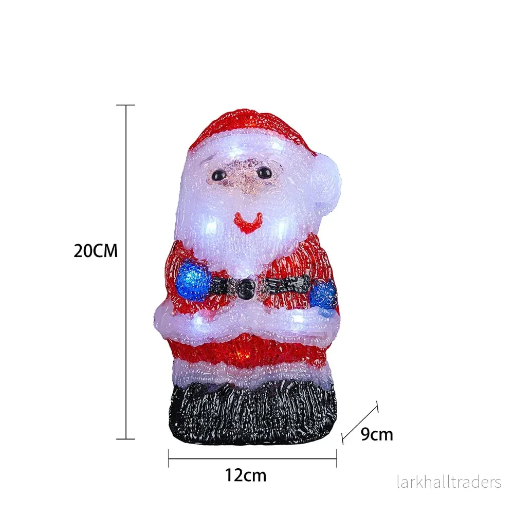 Tomte Akryl - höjd 20 cm med LED-ljus - Bild 3