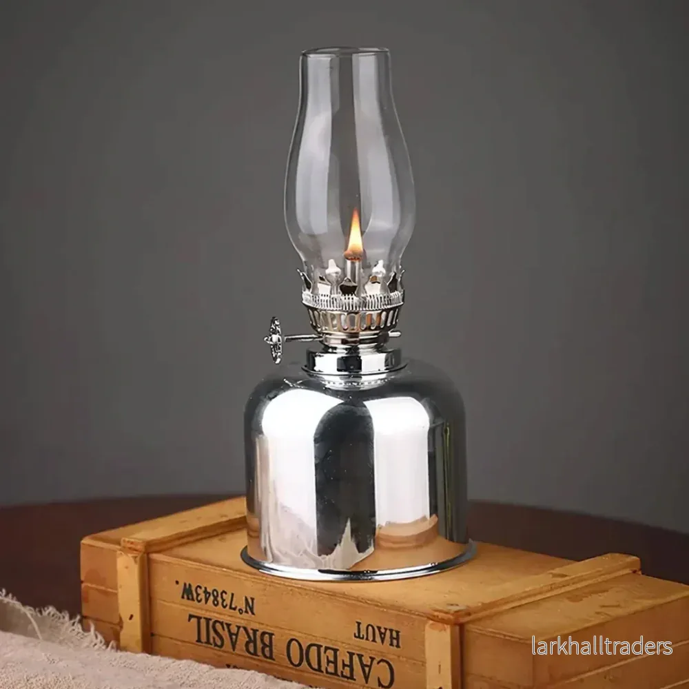 FerroFlame – Vintage oljelampa i galvaniserat järn och glas - Bild 2