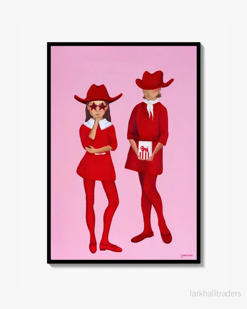 Ladies in red (and cow) – Poster