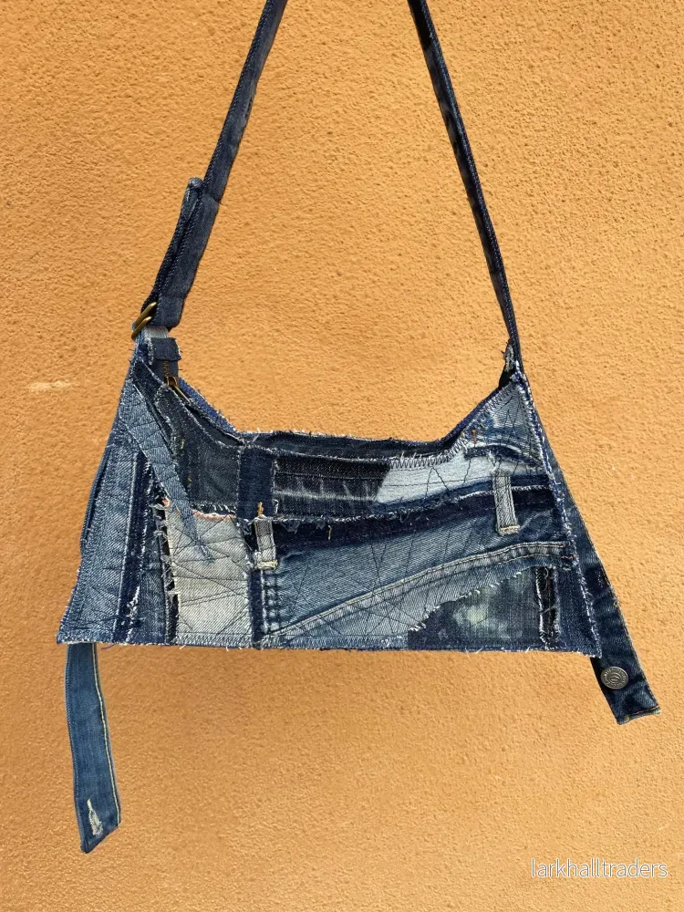 Blå Denim Baguetteväska - Bild 3
