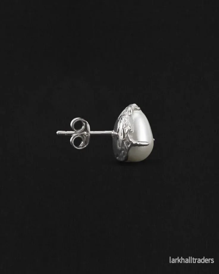 Droplet Pearl Studs Örhängen | Silver - Bild 3