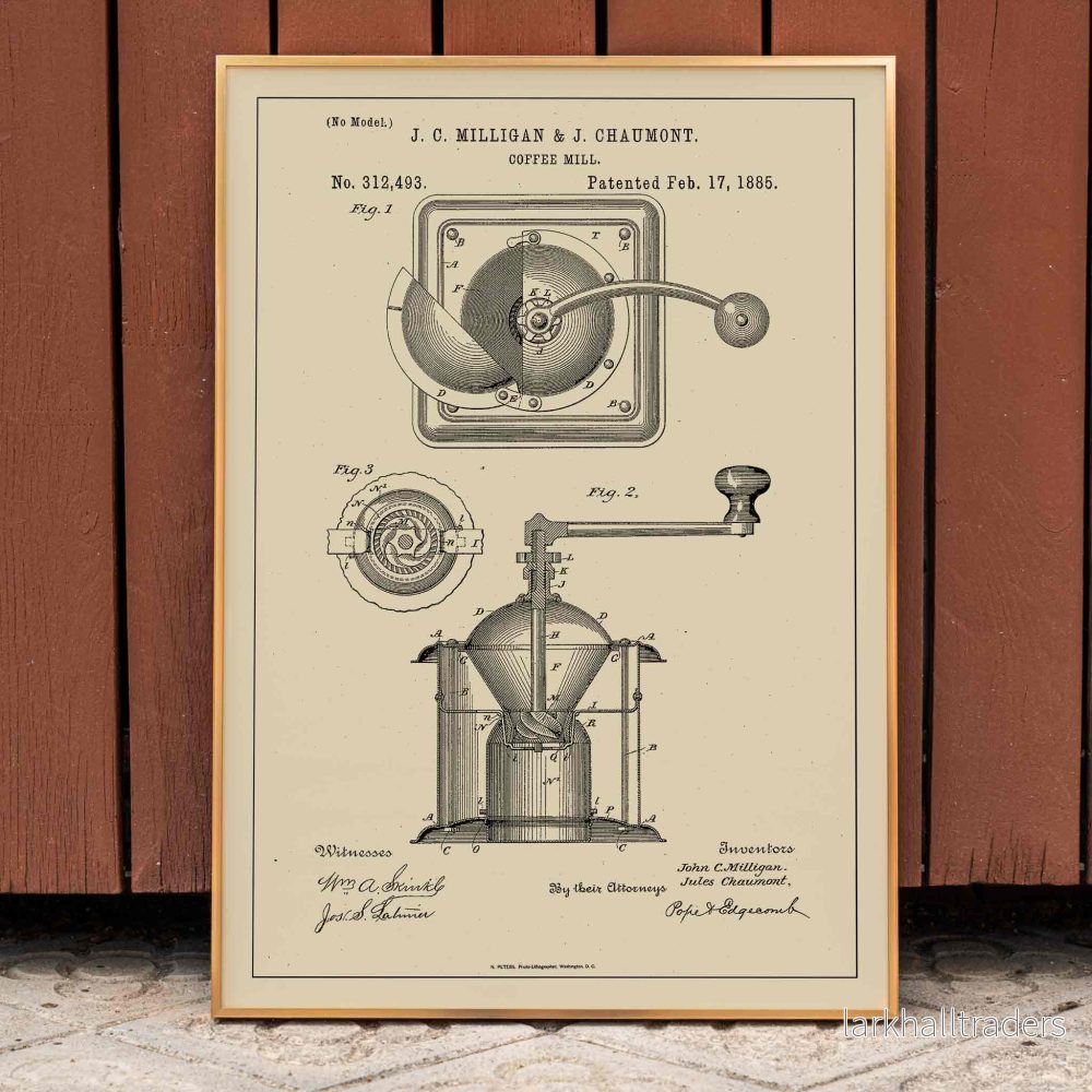 Kaffekvarnspatent Poster