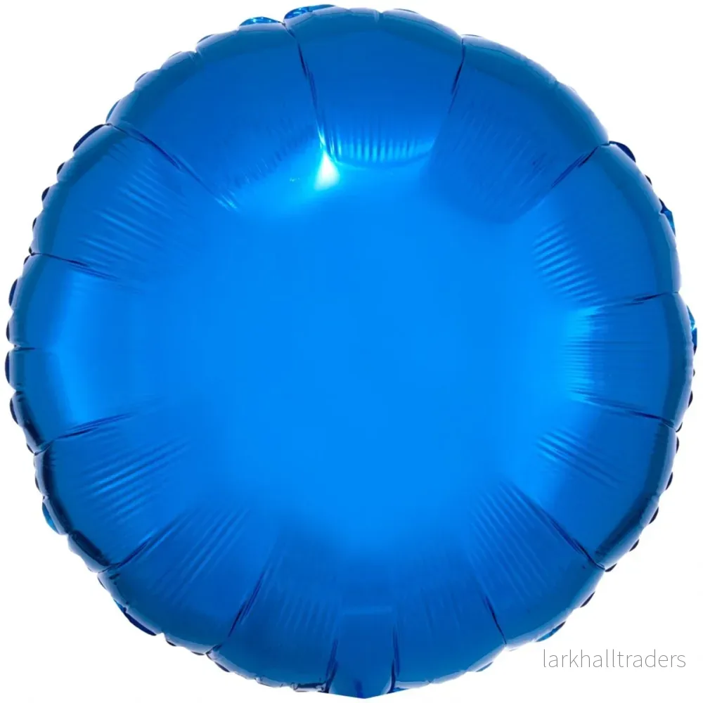 Folieballong, rund metallic blå 43 cm