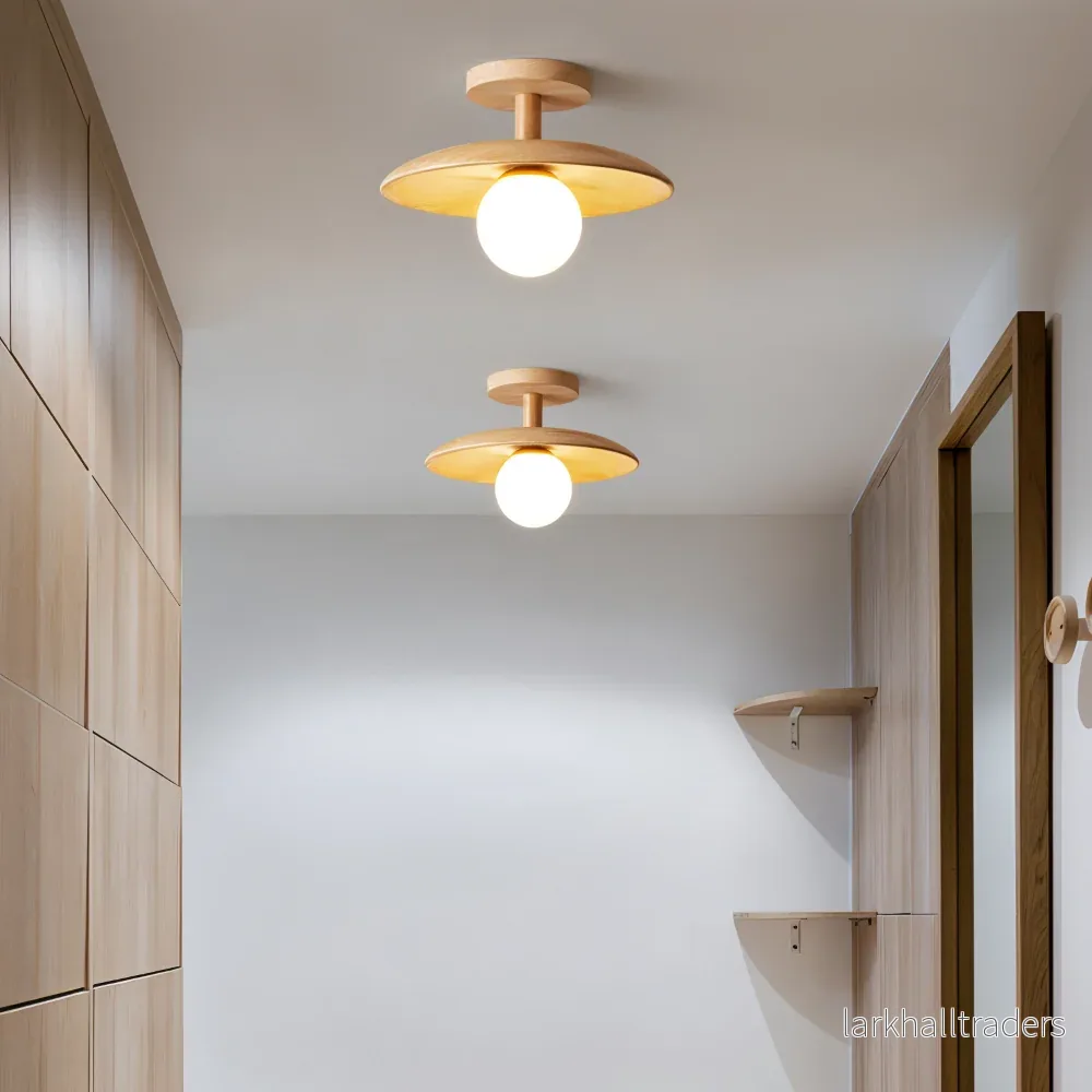 LunaraWood – Modern Trä Taklampa med Inbyggd LED-belysning - Bild 3