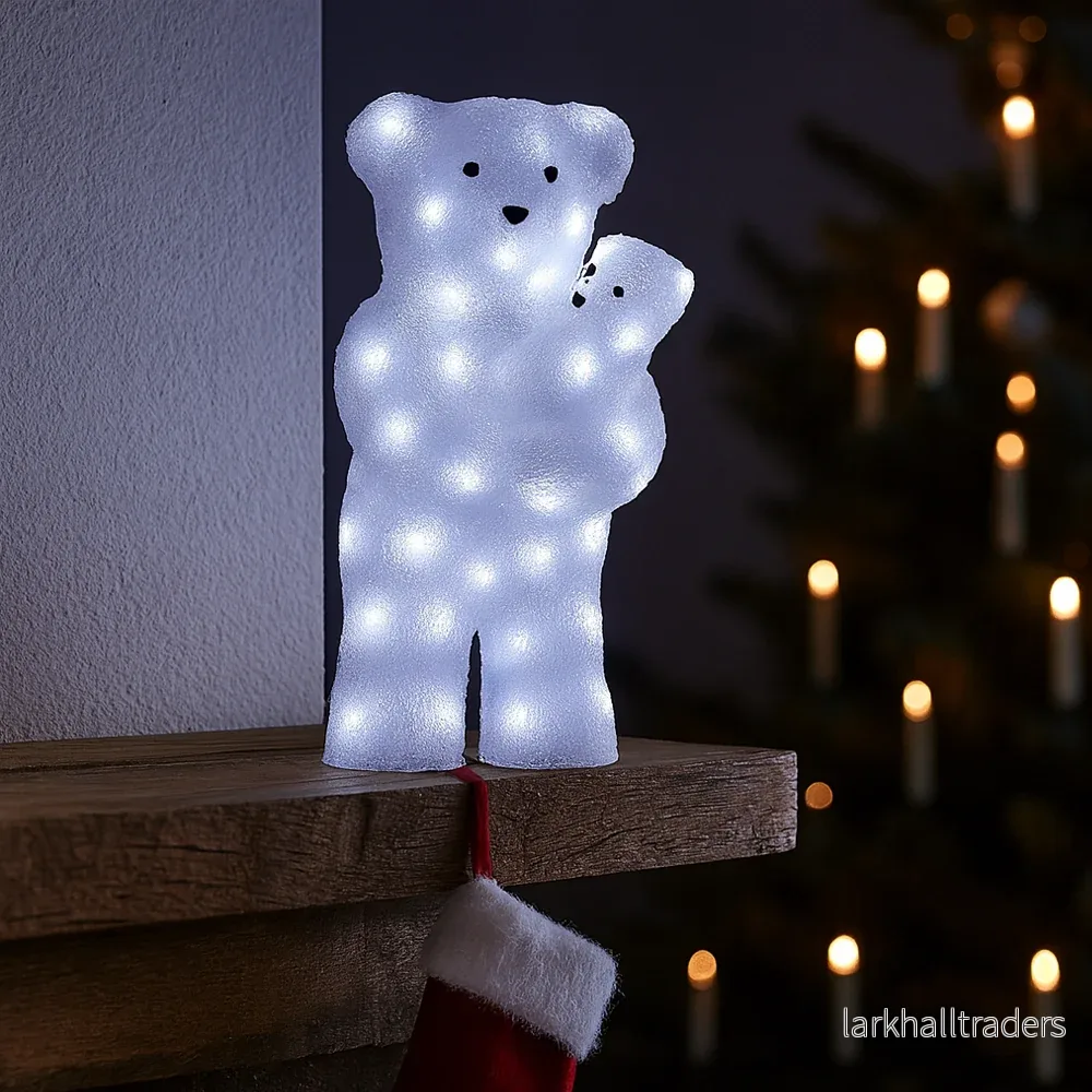 Akryl Isbjörn - Höjd 60 cm med LED-lampor - - Bild 2