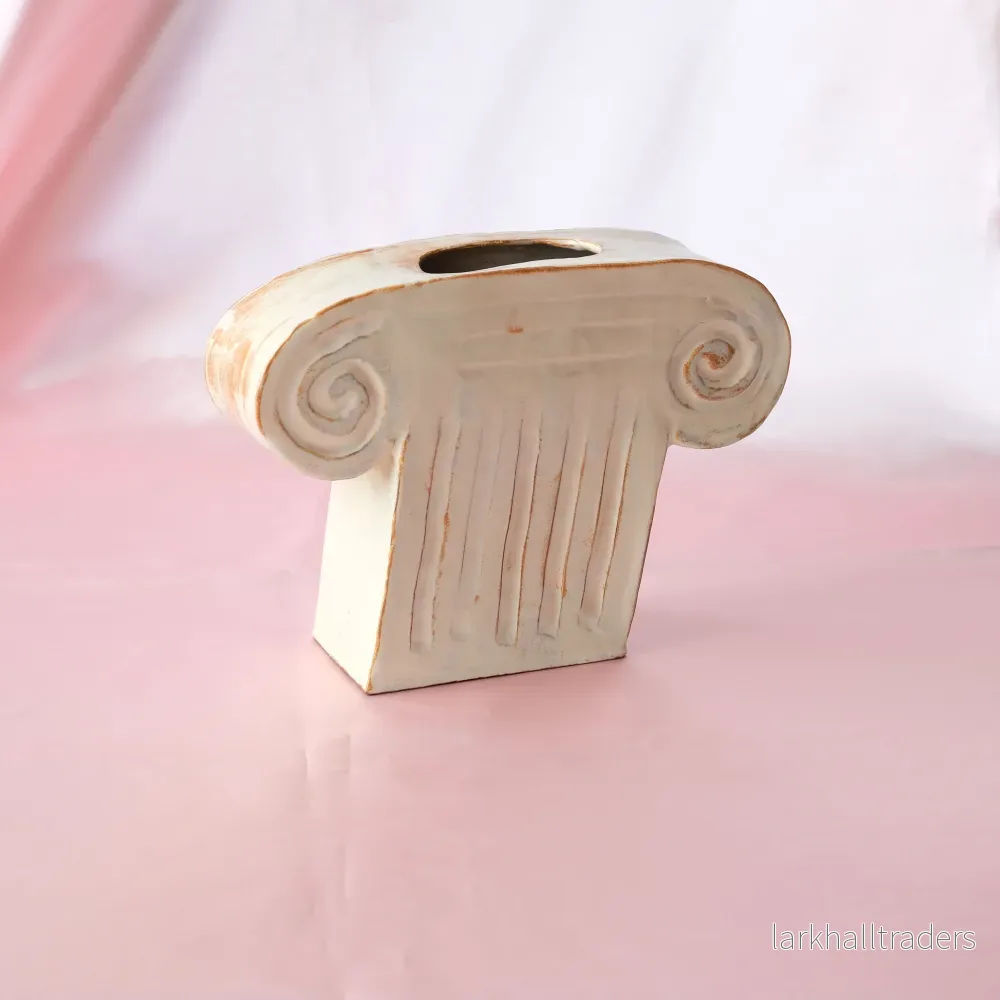 Kapitälskulptur i keramik - Beige/Vit - Bild 3