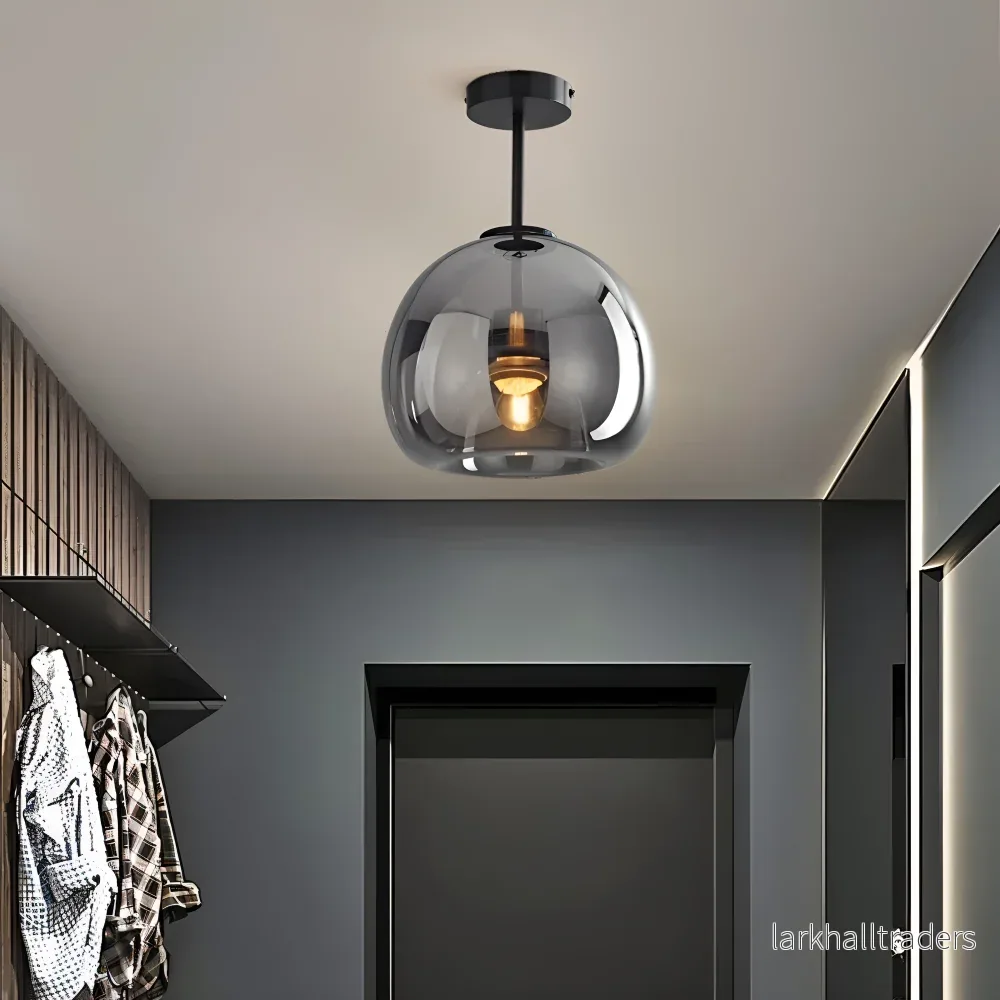 LumoSphere – Modern LED Taklampa i Glas med Svart & Guld Finish LumoSphere – Modern LED Taklampa i Glas med Svart & Guld Finish