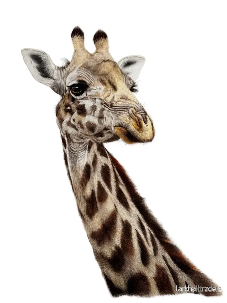 Giraffe – Original Färgpenna Konstverk - Bild 3