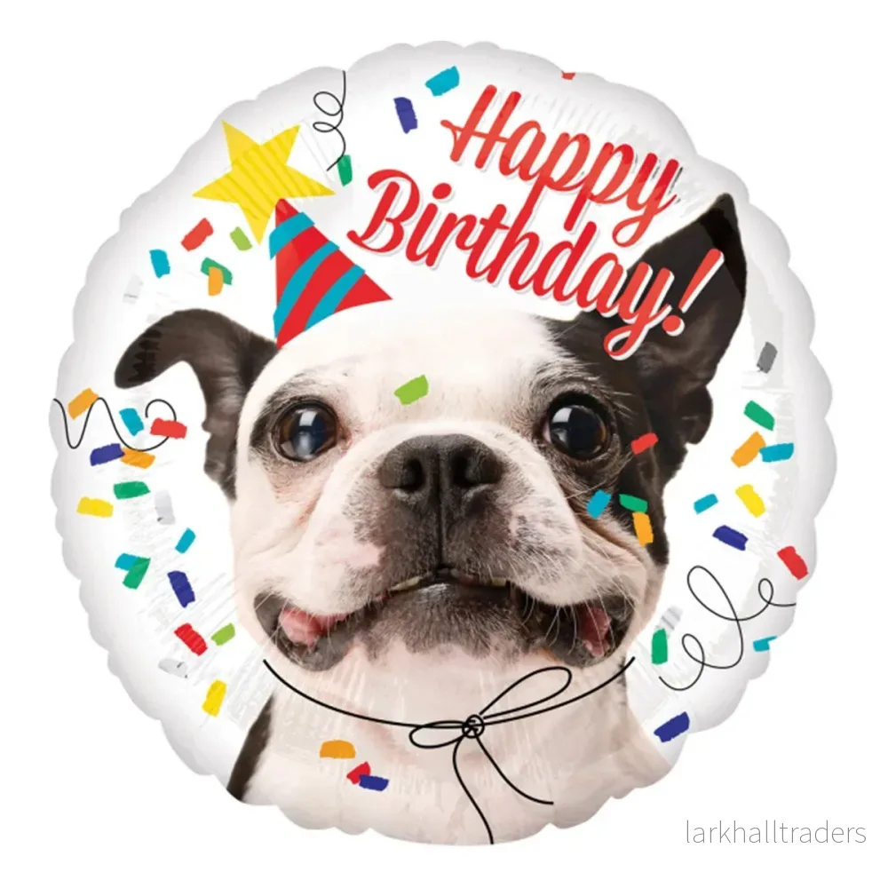 Folieballong, happy birthday hund 43 cm