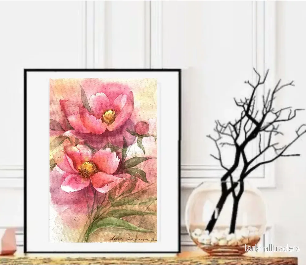 Helt ny Original akvarell "Peonies" - Bild 3