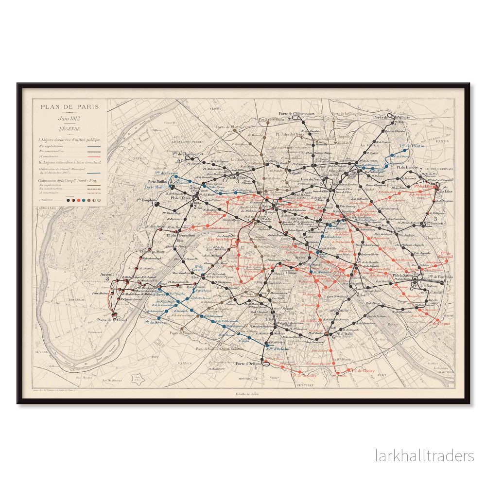 Karta över Paris och tunnelbanan Poster - Bild 2