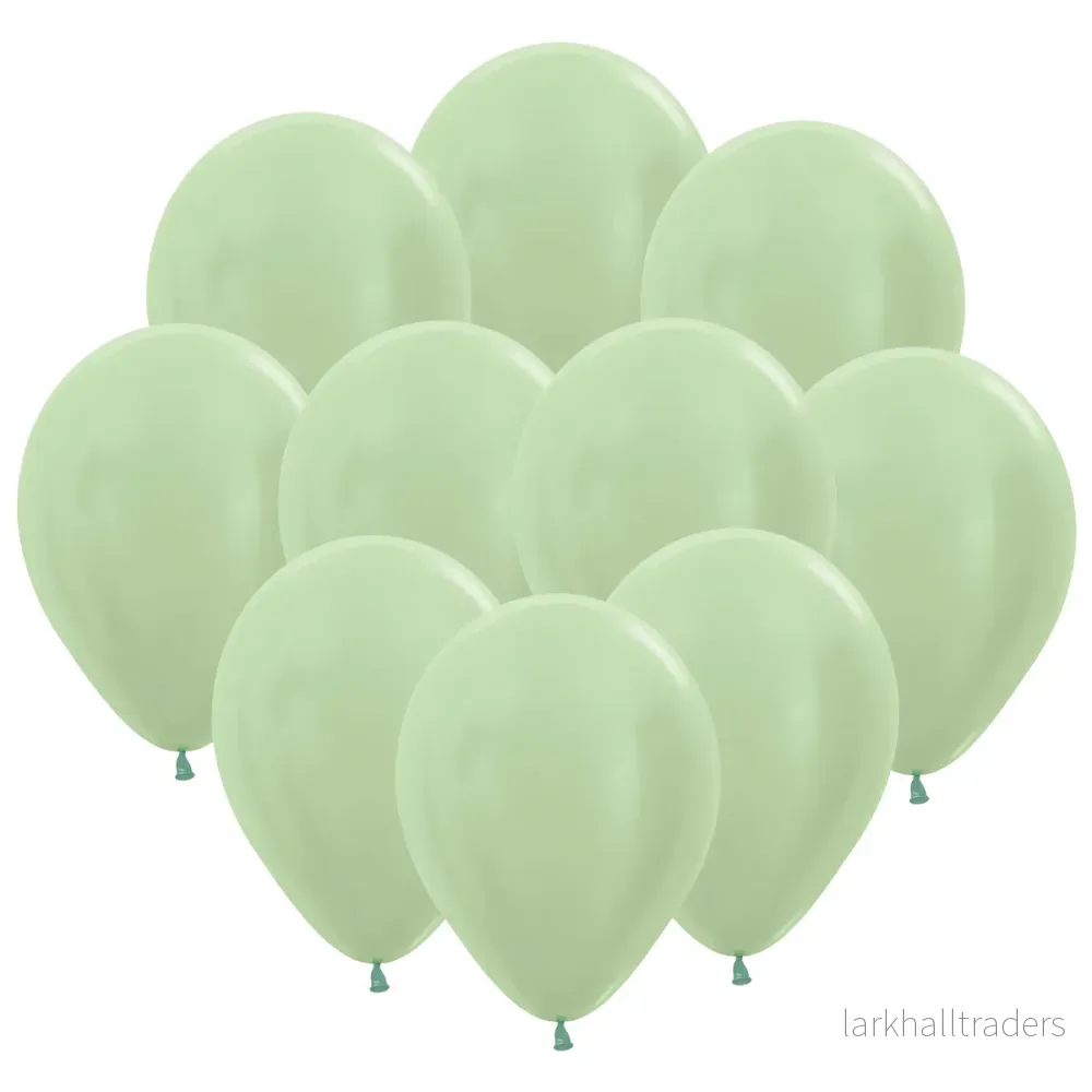 Ballonger, satin grön 10 st