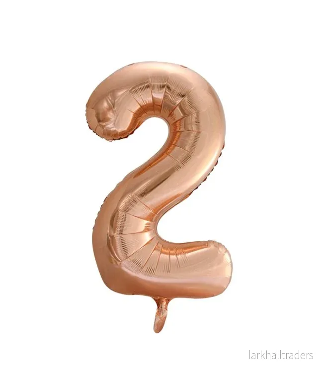 Folieballong, siffra 2 roséguld 86 cm Folieballong, siffra 2 roséguld 86 cm