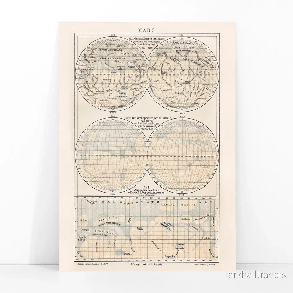 Karta över Mars Poster - Bild 3
