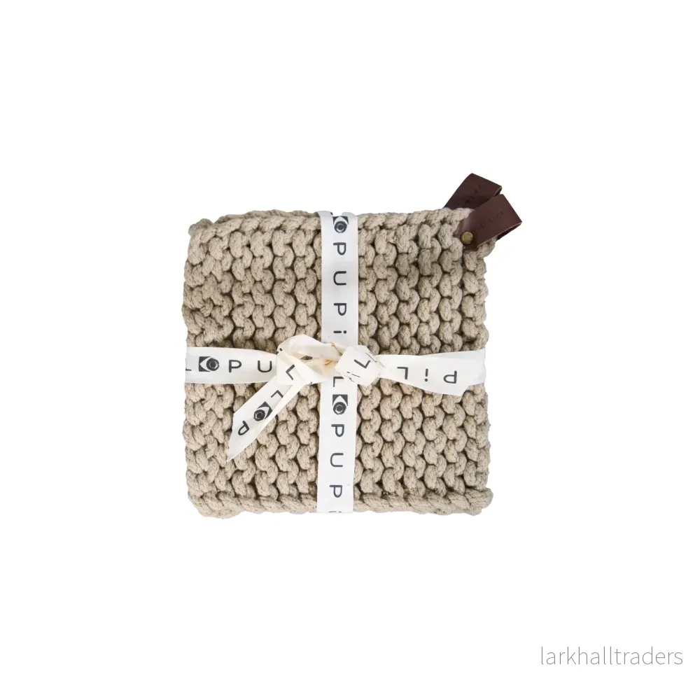 Ribb trivet / Grytunderlägg Beige 2-pack
