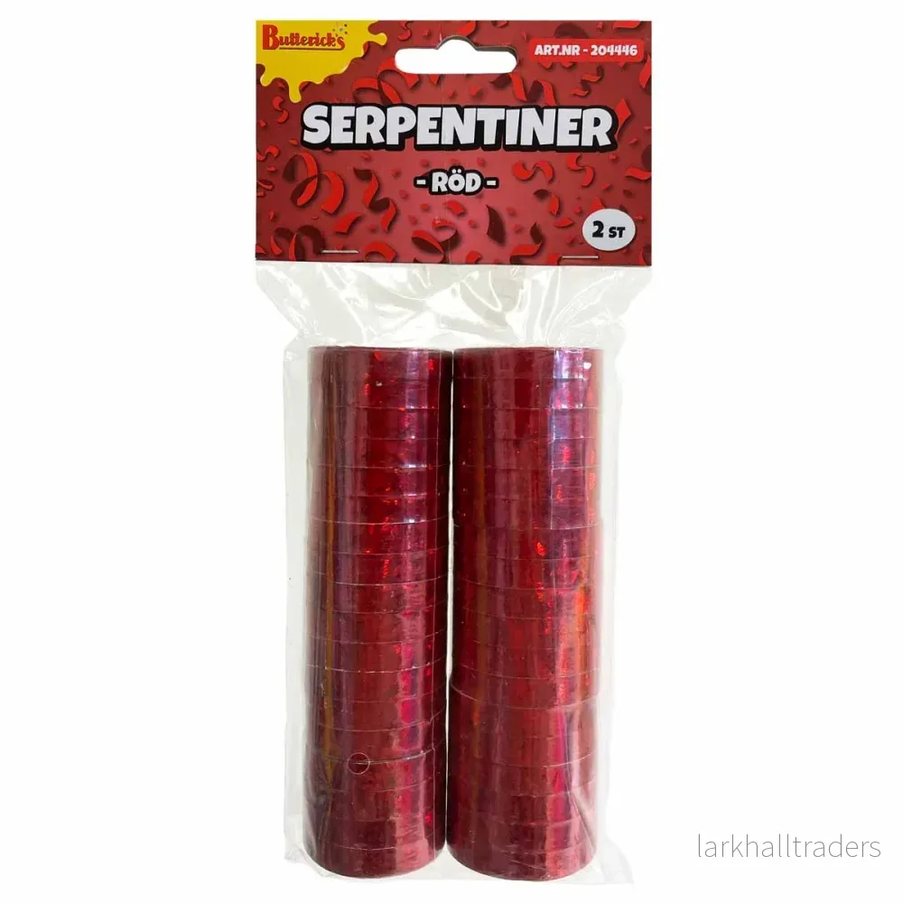 Serpentiner, röd 2 st - Bild 2