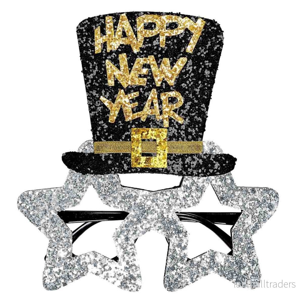 Glasögon, happy new year silver Glasögon, happy new year silver