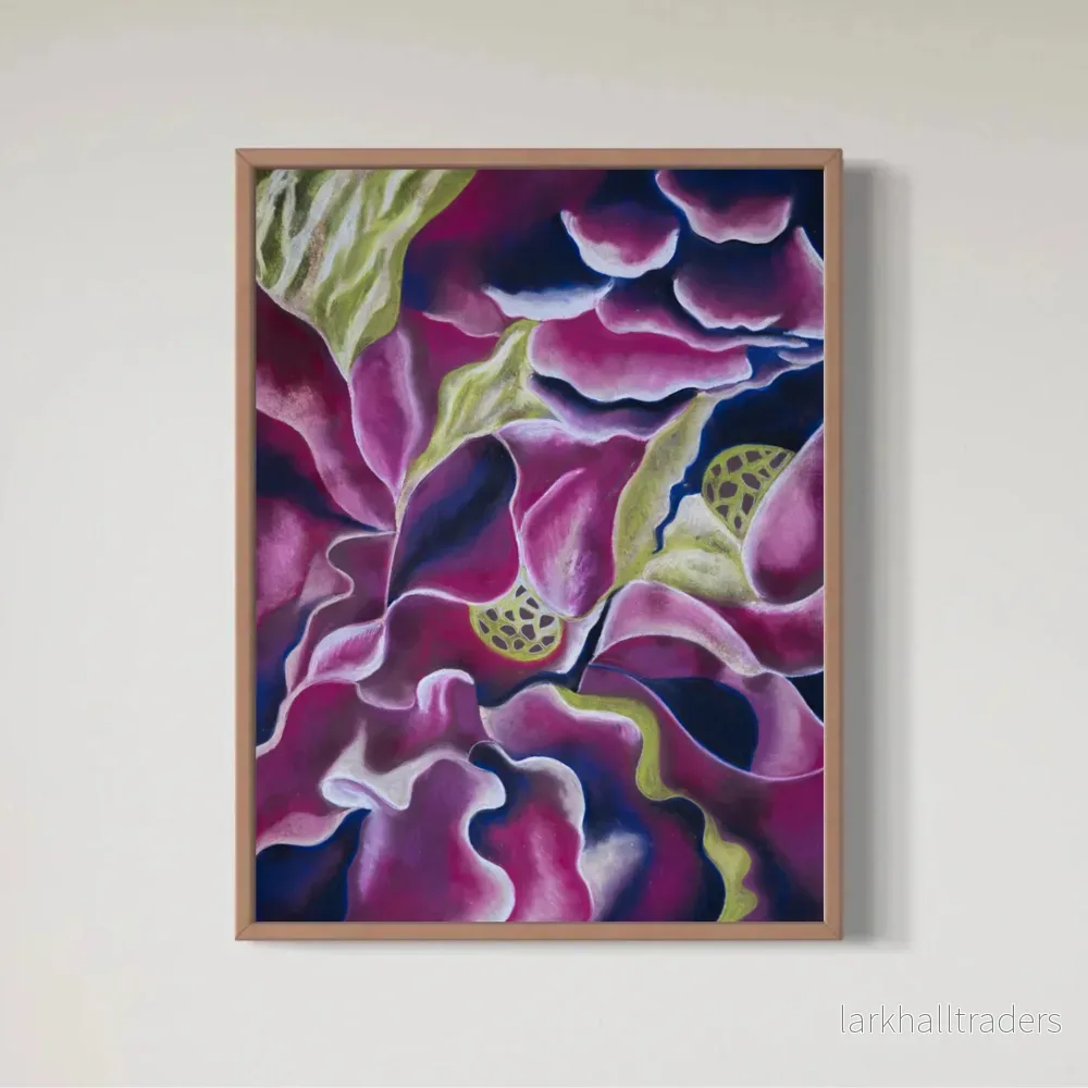 Seaweed lila, grön och blå Print